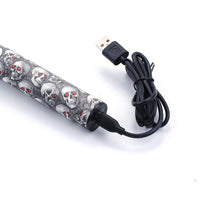 HKM-397523 Rechargeable Mini Hair Clipper with Waterproof Design - Red Skull Edition