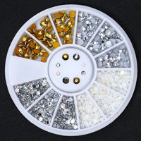 HKM-348371 Gold and Silver Magic Color Flat Bottom Rhinestone Disc for Nail Art