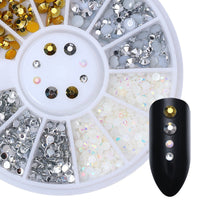 HKM-348371 Gold and Silver Magic Color Flat Bottom Rhinestone Disc for Nail Art