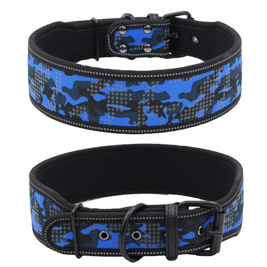 HKM-194643 Reflective Camouflage Dog Collar in Multiple Colors and Sizes