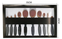 HKM-986707 10-Piece Soft Nylon Wool Makeup Brush Set with Genuine Leather Bag