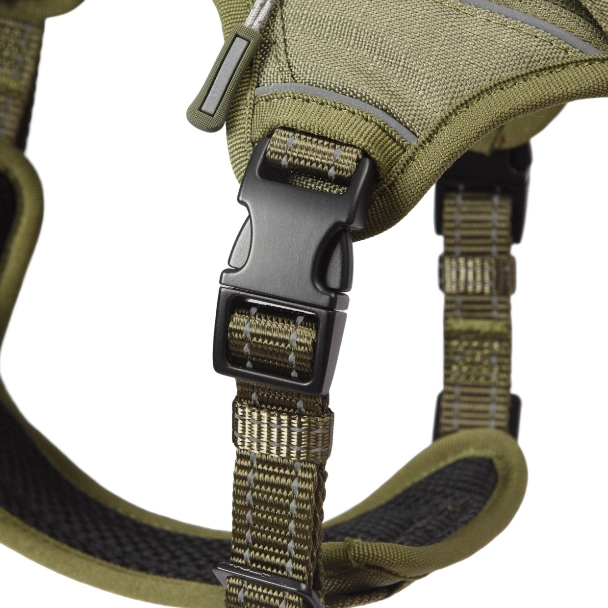 HKM-817875 High-Performance Tactical Dog Harness with Built-in Poop Bag Holder and No-Pull Front Clip - Brown, Size S