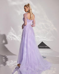 HKM-365395 Elegant Purple Evening Dress - Model EZ25058 for Women