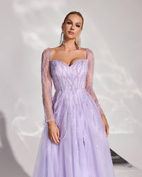 HKM-365395 Elegant Purple Evening Dress - Model EZ25058 for Women