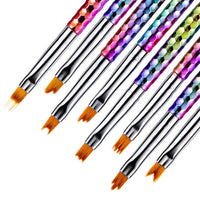 HKM-509907 8-Piece Nail Art Brush Set for Flower Designs - Gradient Petal Pens with Nylon Fiber Tips