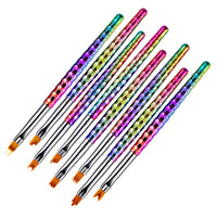 HKM-509907 8-Piece Nail Art Brush Set for Flower Designs - Gradient Petal Pens with Nylon Fiber Tips