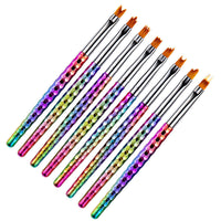 HKM-509907 8-Piece Nail Art Brush Set for Flower Designs - Gradient Petal Pens with Nylon Fiber Tips