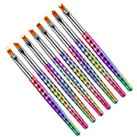 HKM-509907 8-Piece Nail Art Brush Set for Flower Designs - Gradient Petal Pens with Nylon Fiber Tips