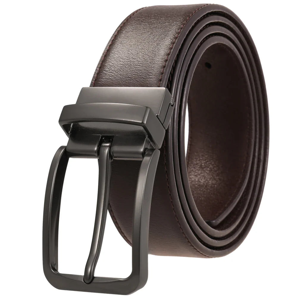 HKM-294419 Rotatable Classic Pin Buckle Leather Belt for Men - Model LY35-ZZ4020-3