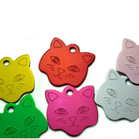 HKM-648787 Cat Head Aluminum Pet Tag for Dogs and Cats - 23x23mm Pet Jewelry