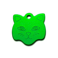 HKM-648787 Cat Head Aluminum Pet Tag for Dogs and Cats - 23x23mm Pet Jewelry