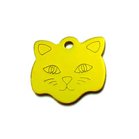 HKM-648787 Cat Head Aluminum Pet Tag for Dogs and Cats - 23x23mm Pet Jewelry