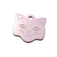 HKM-648787 Cat Head Aluminum Pet Tag for Dogs and Cats - 23x23mm Pet Jewelry