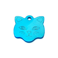 HKM-648787 Cat Head Aluminum Pet Tag for Dogs and Cats - 23x23mm Pet Jewelry