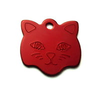 HKM-648787 Cat Head Aluminum Pet Tag for Dogs and Cats - 23x23mm Pet Jewelry