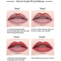 HKM-368531 Matte Finish Long-Lasting Wood Lip Liner - 24-Hour Water-Resistant Color