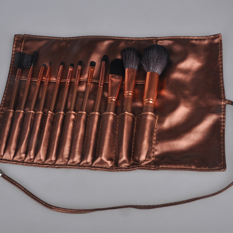 HKM-075603 Multi-Function Synthetic Fiber Makeup Brush Set with PU Bag - 16cm Length