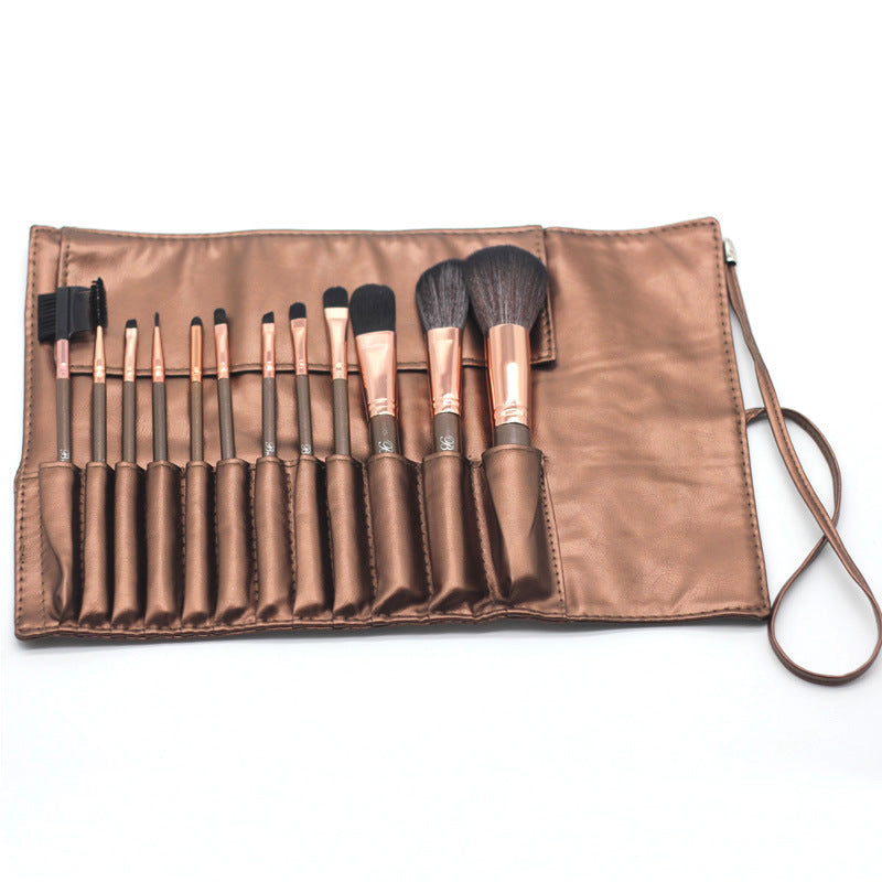 HKM-075603 Multi-Function Synthetic Fiber Makeup Brush Set with PU Bag - 16cm Length