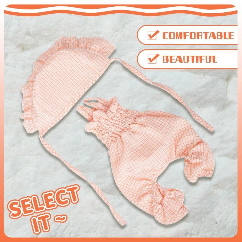 HKM-428819 Stylish Orange Jumpsuit for Dogs with Matching Hat - Ideal Summer Outfit for Puppies, Cats, Yorkies, and Chihuahuas