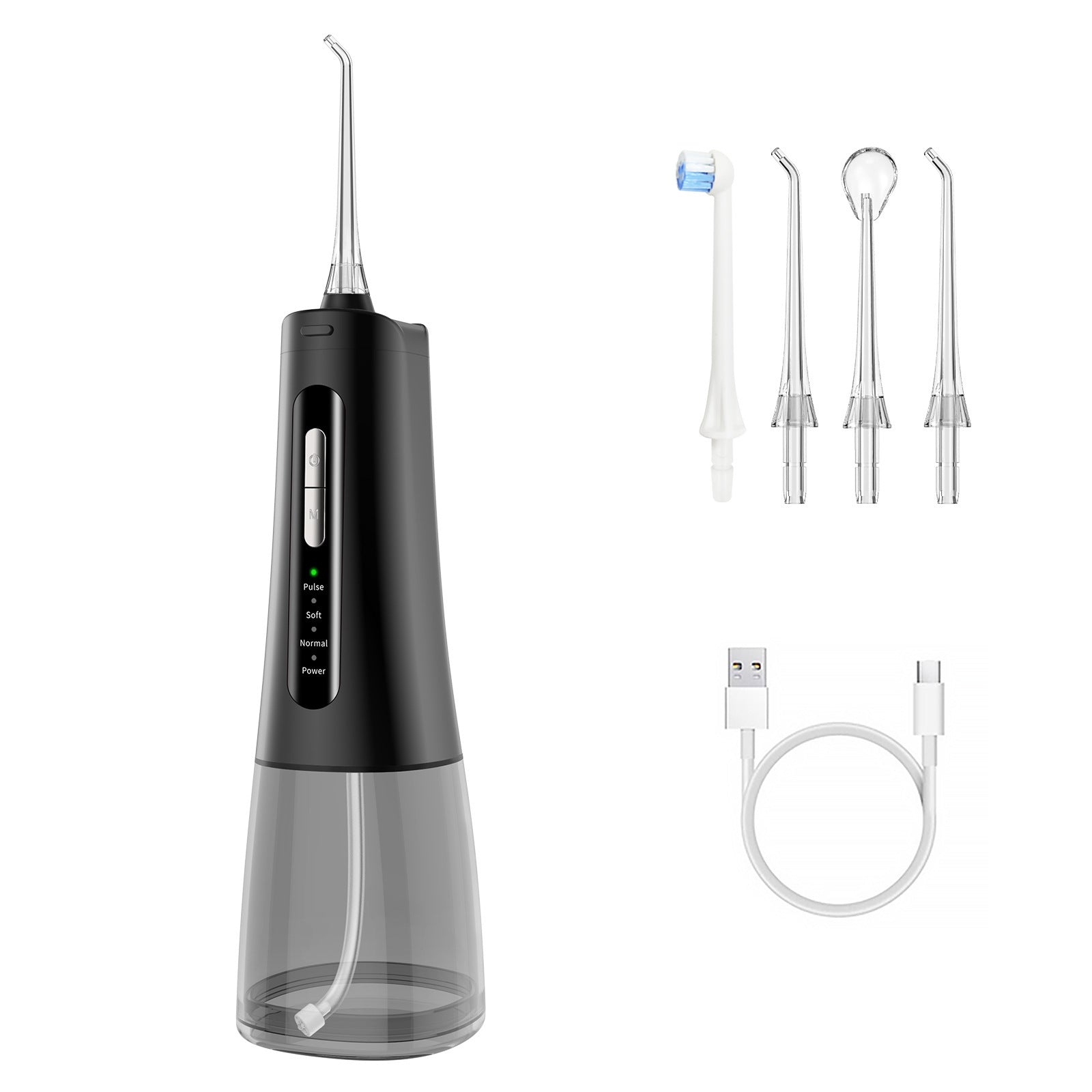 HKM-017171 Minimalist Rechargeable Oral Irrigator with 300ml Capacity and Replaceable Nozzles
