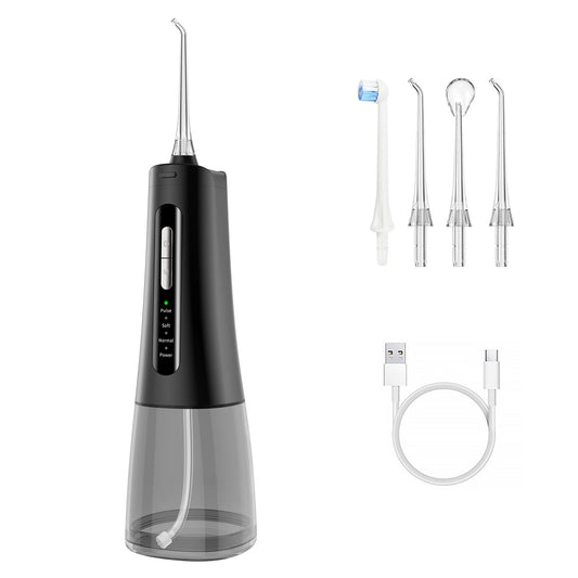 HKM-017171 Minimalist Rechargeable Oral Irrigator with 300ml Capacity and Replaceable Nozzles