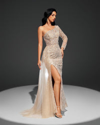 HKM-545043 Champagne-Coloured Women's Dress - Model EZ25033