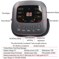 HKM-196307 Knee Massager with Vibration and Heat Therapy – Adjustable Temperature Control, White Knee Pad