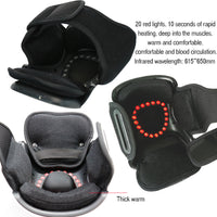 HKM-196307 Knee Massager with Vibration and Heat Therapy – Adjustable Temperature Control, White Knee Pad