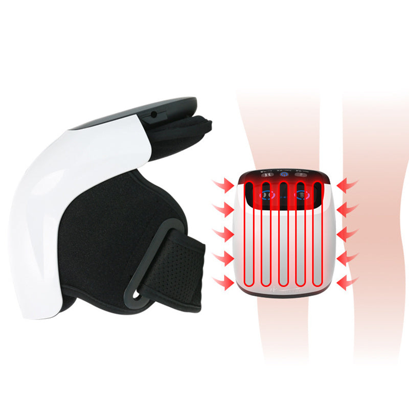 HKM-196307 Knee Massager with Vibration and Heat Therapy – Adjustable Temperature Control, White Knee Pad