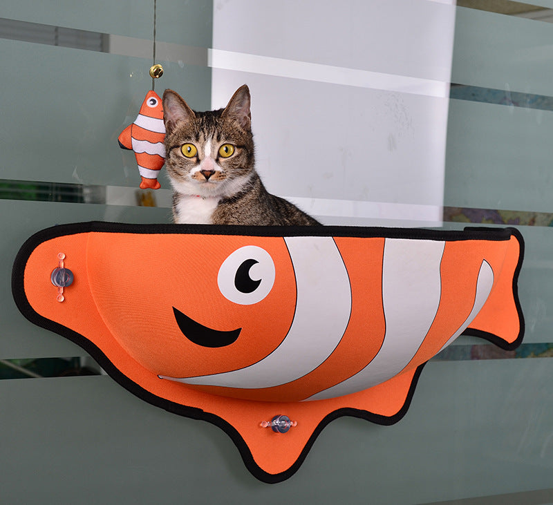 HKM-769107 Window-Mounted Pet Hammock for Cats and Small Dogs - Comfortable Elevated Sleeping Perch