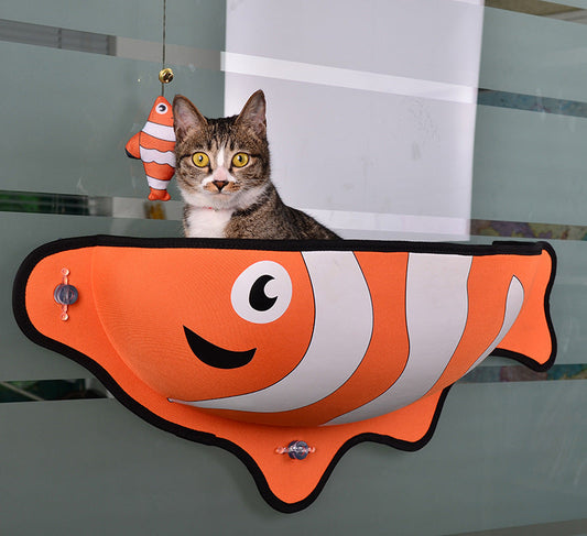 HKM-769107 Window-Mounted Pet Hammock for Cats and Small Dogs - Comfortable Elevated Sleeping Perch