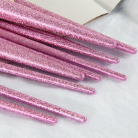 HKM-336595 10-Piece 3D Pink Makeup Brush Set with Galvanized Plastic Handles and Artificial Fibers, 17.5cm Size