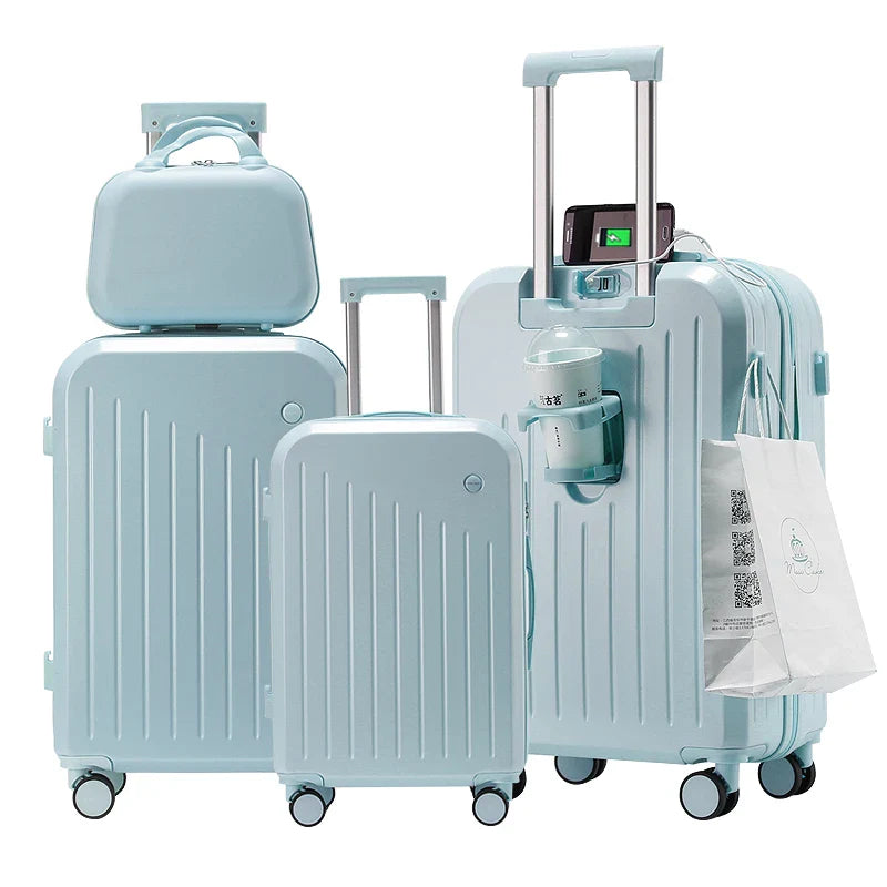 KTX-457939 Kone Set of 4 Travel Suitcases - Stylish and Functional Luggage Set, 28-inch and 3-Piece Configuration