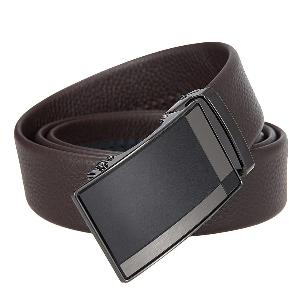 HKM-423187 Men's First Layer Cowhide Leather Automatic Buckle Belt - Model LY36-25638-5