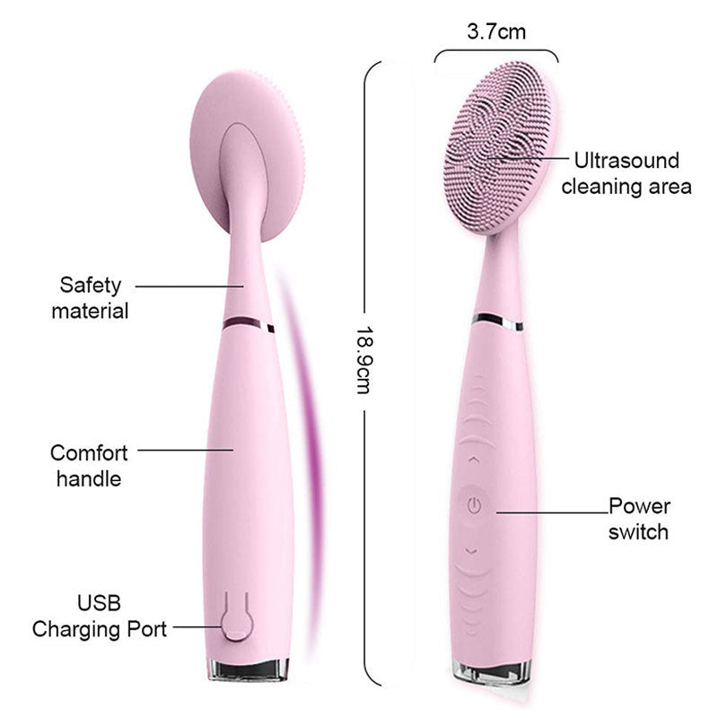 HKM-048787 Rechargeable Silicone Facial Cleansing Device with Deep Cleaning Vibration Technology, Waterproof Design, and Comfortable Grip