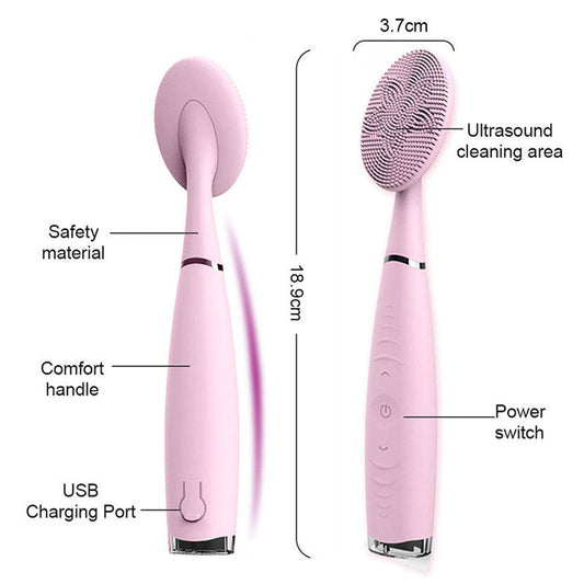 HKM-048787 Rechargeable Silicone Facial Cleansing Device with Deep Cleaning Vibration Technology, Waterproof Design, and Comfortable Grip