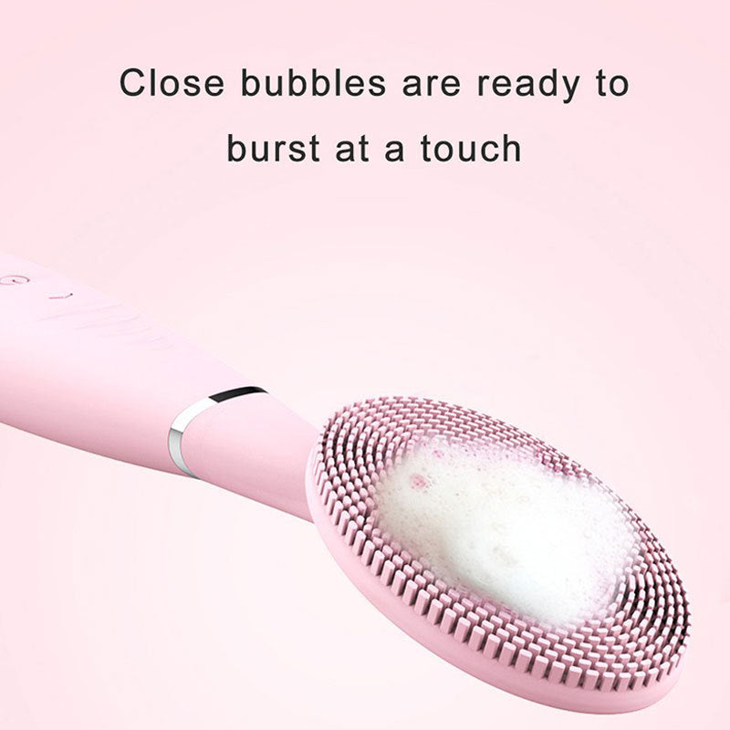 HKM-048787 Rechargeable Silicone Facial Cleansing Device with Deep Cleaning Vibration Technology, Waterproof Design, and Comfortable Grip