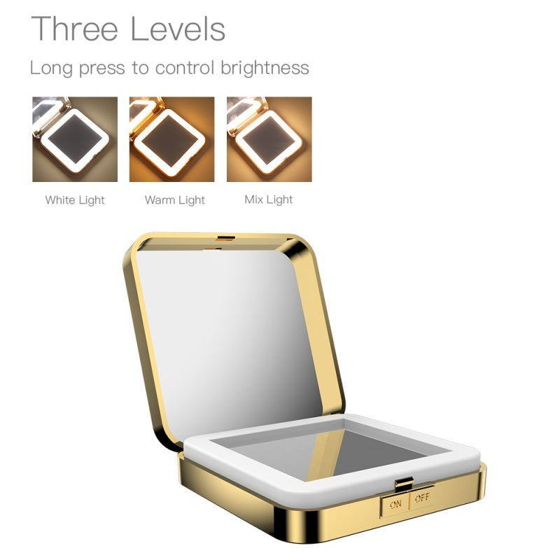 HKM-466515 4x Magnification Makeup Mirror with Adjustable Brightness and Three Lighting Modes