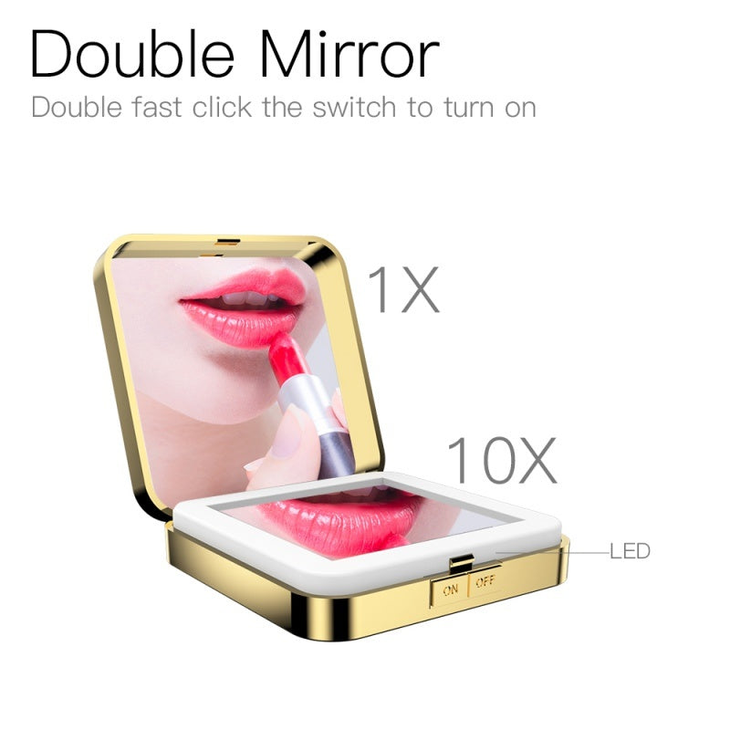 HKM-466515 4x Magnification Makeup Mirror with Adjustable Brightness and Three Lighting Modes