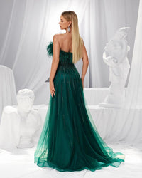HKM-681875 Elegant Green Evening Gown for Women - Model EZ25187