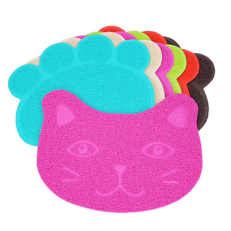 HKM-797267 PVC Cat Litter Mat with Paw Print Design - Non-Toxic and Waterproof, 30x40cm