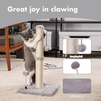 HKM-842067 Premium Sisal Cat Scratching Post with Hanging Ball for Kittens and Small Cats