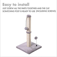 HKM-842067 Premium Sisal Cat Scratching Post with Hanging Ball for Kittens and Small Cats