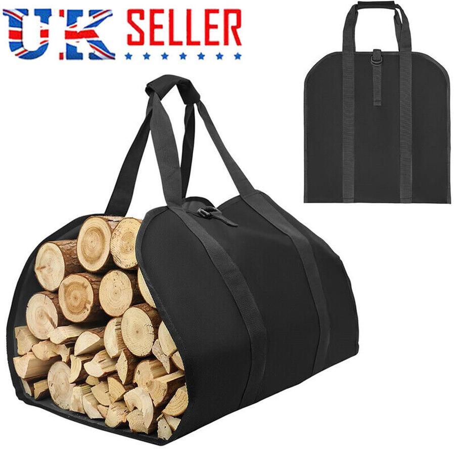 HKM-926547 Durable Canvas Firewood Log Carrier with Reinforced Straps for Easy Transport