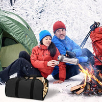 HKM-926547 Durable Canvas Firewood Log Carrier with Reinforced Straps for Easy Transport