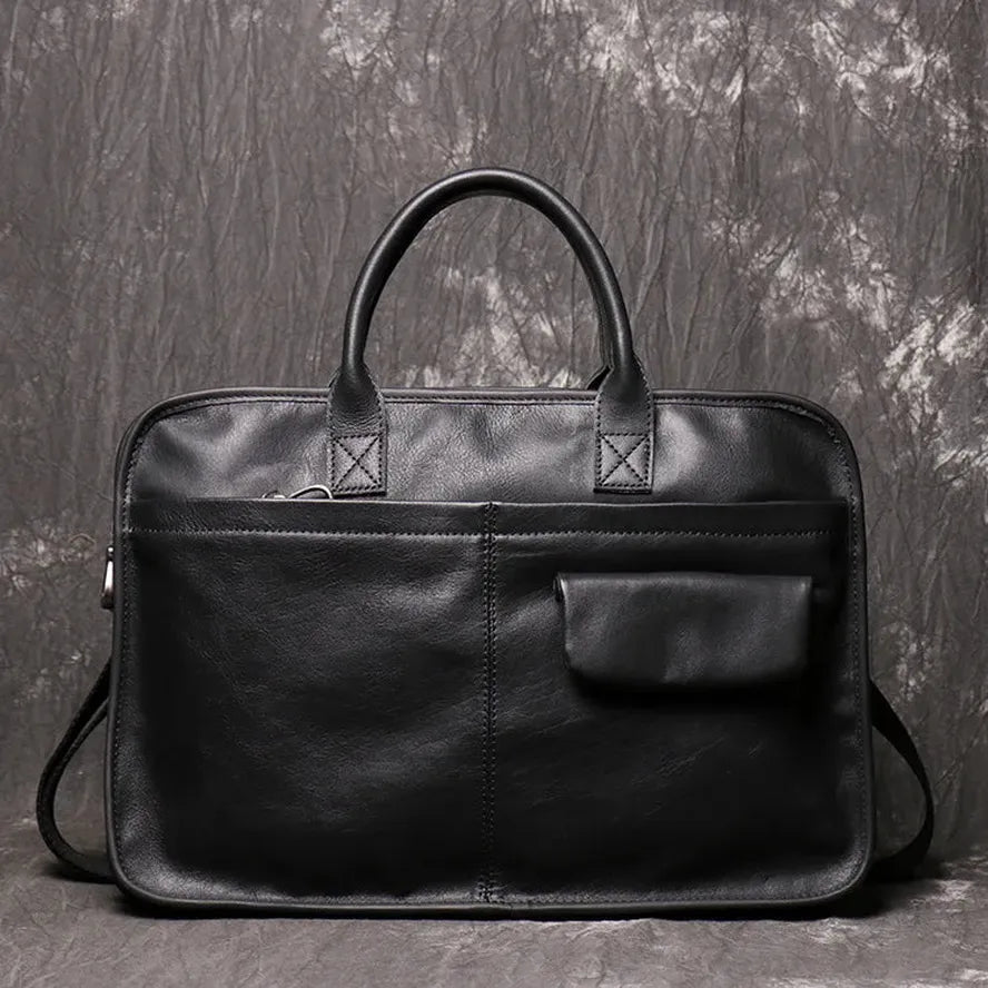 HKM-774291 Men's Leather Messenger Bag - Durable Handcrafted Cowhide with Large Capacity for Laptops and Essentials