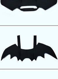 HKM-606163 Halloween Bat Wings Costume for Small Dogs and Cats, Felt Material, Black - Pet Size Specifications Included
