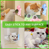 HKM-808147 Organic Silvervine Catnip Ball for Indoor Cats - Edible Cat Toy, 360-Degree Rotating Mint Flavor, Non-Damaging Wall Adhesive