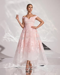 HKM-205011 Elegant Pink Evening Dress with Subtle Detailing - EZ25166