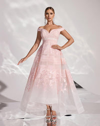 HKM-205011 Elegant Pink Evening Dress with Subtle Detailing - EZ25166